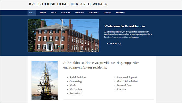 Brookhouse Home old homepage screenshot