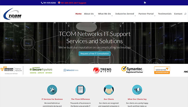 TCom Networks new homepage